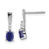 Lex & Lu 14k White Gold Created Sapphire and Diamond Earrings LAL1484 - Lex & Lu