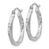 Lex & Lu Sterling Silver w/Rhodium Satin & D/C Twist Hoop Earrings LAL24352 - 2 - Lex & Lu