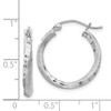 Lex & Lu Sterling Silver w/Rhodium Satin & D/C Twist Hoop Earrings LAL24352 - 4 - Lex & Lu