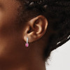 Lex & Lu 14k White Gold Pink Tourmaline and Diamond Earrings - 3 - Lex & Lu