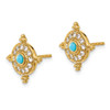 Lex & Lu 14k Yellow Gold Turquoise and White Topaz Earrings - 2 - Lex & Lu