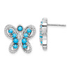 Lex & Lu 14k White Gold Turquoise & White Topaz Earrings - Lex & Lu