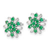 Lex & Lu 14k White Gold Emerald and Diamond Earrings LAL1501 - 2 - Lex & Lu