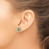 Lex & Lu 14k White Gold Emerald and Diamond Earrings LAL1501 - 3 - Lex & Lu