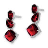 Lex & Lu 14k White Gold Garnet Earrings LAL1518 - 2 - Lex & Lu