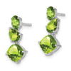 Lex & Lu 14k White Gold Peridot Earrings LAL1519 - 2 - Lex & Lu