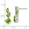 Lex & Lu 14k White Gold Peridot Earrings LAL1519 - 4 - Lex & Lu