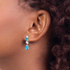 Lex & Lu 14k White Gold Blue Topaz and Opal Earrings - 3 - Lex & Lu