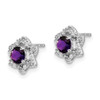 Lex & Lu 14k White Gold Amethyst and Diamond Earrings LAL1524 - 2 - Lex & Lu