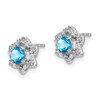 Lex & Lu 14k White Gold Blue Topaz and Diamond Earrings LAL1525 - 2 - Lex & Lu