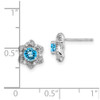 Lex & Lu 14k White Gold Blue Topaz and Diamond Earrings LAL1525 - 4 - Lex & Lu