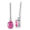 Lex & Lu 14k White Gold Lab Grown Diamond & Created Pink Sapphire Earrings LAL1566 - Lex & Lu