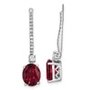 Lex & Lu 14k White Gold Lab Grown Diamond & Created Ruby Earrings - Lex & Lu