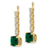 Lex & Lu 14k Yellow Gold Lab Grown Diamond & Created Emerald Earrings LAL1570 - 2 - Lex & Lu