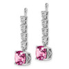 Lex & Lu 14k White Gold Lab Grown Diamond & Created Pink Sapphire Earrings LAL1571 - 2 - Lex & Lu