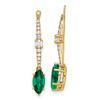 Lex & Lu 14k Yellow Gold Lab Grown Diamond & Created Emerald Earrings LAL1575 - Lex & Lu