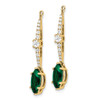 Lex & Lu 14k Yellow Gold Lab Grown Diamond & Created Emerald Earrings LAL1575 - 2 - Lex & Lu