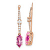 Lex & Lu 14k Rose Gold Lab Grown Diamond & Created Pink Sapphire Earrings - Lex & Lu