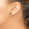 Lex & Lu 14k Yellow Gold Lab Grown Diamond & Created Emerald Earrings LAL1581 - 3 - Lex & Lu