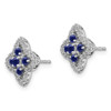 Lex & Lu 14k White Gold Lab Created Diamonds Blue Sapphire Earrings - 2 - Lex & Lu