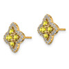 Lex & Lu 14k Yellow Gold Lab Grown Diamond & Created Yellow Sapphire Earrings LAL1585 - 2 - Lex & Lu