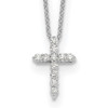 Lex & Lu 14k White Gold True Origin Lab Grown Dia. VS/SI, Cross Pendant Necklace LAL1982 - Lex & Lu