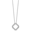 Lex & Lu 14k White Gold True Origin Lab Grown Dia Quatrefoil Floral Necklace LAL2008 - 2 - Lex & Lu