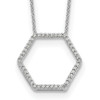 Lex & Lu 14k White Gold True Origin Lab Grown Dia. Hexagon Pendant Necklace LAL2011 - Lex & Lu