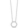 Lex & Lu 14k White Gold True Origin Lab Grown Dia. Hexagon Pendant Necklace LAL2011 - 2 - Lex & Lu