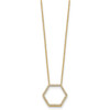 Lex & Lu 14k Yellow Gold True Origin Lab Grown Dia Hexagon Pendant Necklace LAL2012 - 2 - Lex & Lu