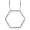 Lex & Lu 14k White Gold True Origin Lab Grown Dia. Hexagon Pendant Necklace LAL2013 - Lex & Lu