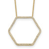 Lex & Lu 14k Yellow Gold True Origin Lab Grown Dia Hexagon Pendant Necklace LAL2014 - Lex & Lu