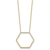 Lex & Lu 14k Yellow Gold True Origin Lab Grown Dia Hexagon Pendant Necklace LAL2014 - 2 - Lex & Lu