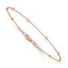 Lex & Lu 14k Rose Gold True Origin Lab Grown Dia. VS/SI, D E F, Station Bracelet LAL2030 - 3 - Lex & Lu