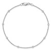 Lex & Lu 14k White Gold True Origin Lab Grown Dia. VS/SI, Cable Station Anklet LAL2037 - 4 - Lex & Lu