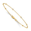 Lex & Lu 14k Yellow Gold True Origin Lab Grown Dia. VS/SI, Cable Station Anklet LAL2038 - 3 - Lex & Lu