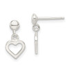 Lex & Lu Sterling Silver Dangle Heart Post Earrings LAL24369 - Lex & Lu