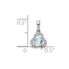 Lex & Lu 10k White Gold Aquamarine and Diamond Pendant LAL2067 - 2 - Lex & Lu