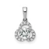 Lex & Lu 10k White Gold White Topaz and Diamond Pendant LAL2077 - Lex & Lu