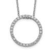 Lex & Lu 14k White Gold Lab Grown Diamond SI1/SI2, G H I, Circle Necklace LAL2133 - Lex & Lu