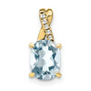 Lex & Lu 10k Yellow Gold Aquamarine and Diamond Pendant LAL2172 - Lex & Lu