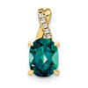 Lex & Lu 10k Yellow Gold Created Alexandrite and Diamond Pendant - Lex & Lu