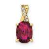 Lex & Lu 10k Yellow Gold Created Ruby and Diamond Pendant LAL2180 - Lex & Lu