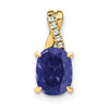 Lex & Lu 10k Yellow Gold Created Sapphire and Diamond Pendant LAL2181 - Lex & Lu