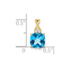 Lex & Lu 10k Yellow Gold Blue Topaz and Diamond Pendant LAL2205 - 2 - Lex & Lu