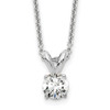 Lex & Lu 14k White Gold 1/4ct. Round Cert. Lab Grown Dia. Solitaire Pendant LAL2226 - Lex & Lu