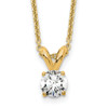 Lex & Lu 14k Yellow Gold 1/4ct. Round Lab Grown Dia. VS/SI, Solitaire Necklace LAL2228 - Lex & Lu