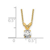 Lex & Lu 14k Yellow Gold 1/4ct. Round Lab Grown Dia Solitaire Pendant Necklace - 3 - Lex & Lu