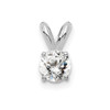 Lex & Lu 14k White Gold 1/4ct. Round Lab Grown Dia. VS/SI, Solitaire Pendant LAL2232 - Lex & Lu