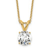 Lex & Lu 14k Yellow Gold 3/4ct. Round Lab Grown Dia. SI1/SI2, Solitaire Necklace LAL2274 - Lex & Lu